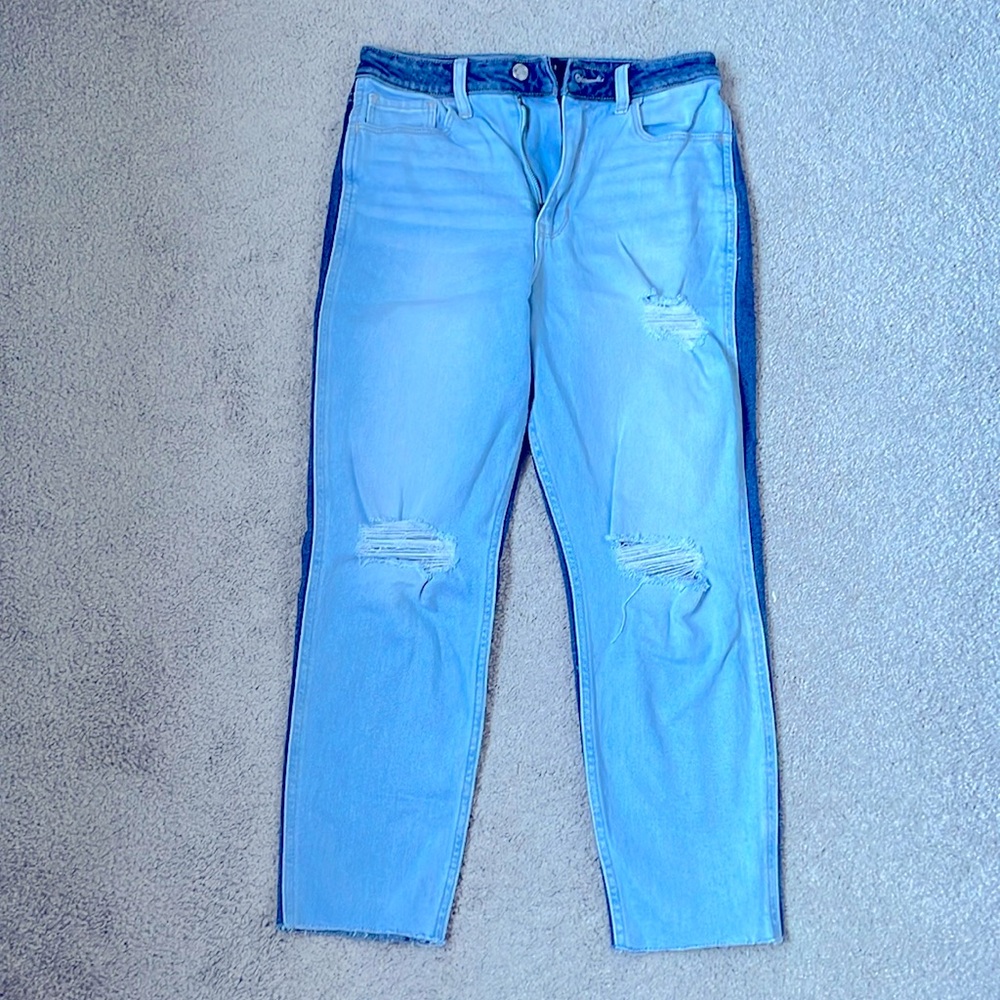 Hollister two-tone ultra high-rise mom jeans